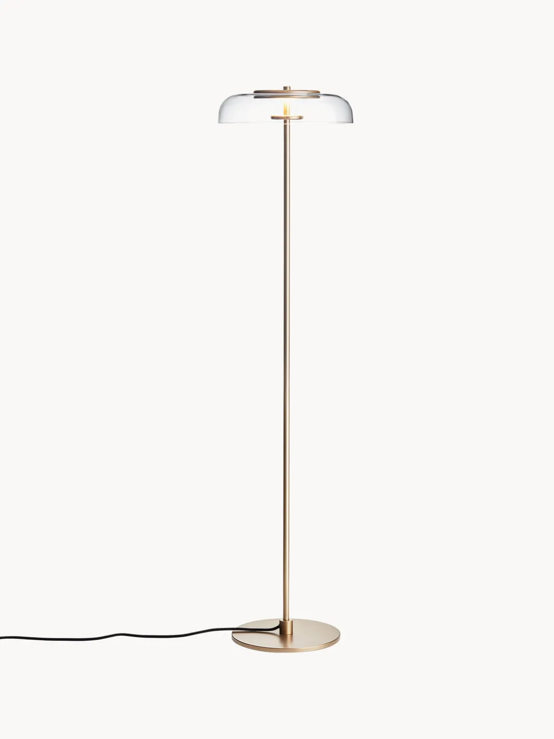 Lámpara de pie LED pequeña soplada regulable Blossi, portátil