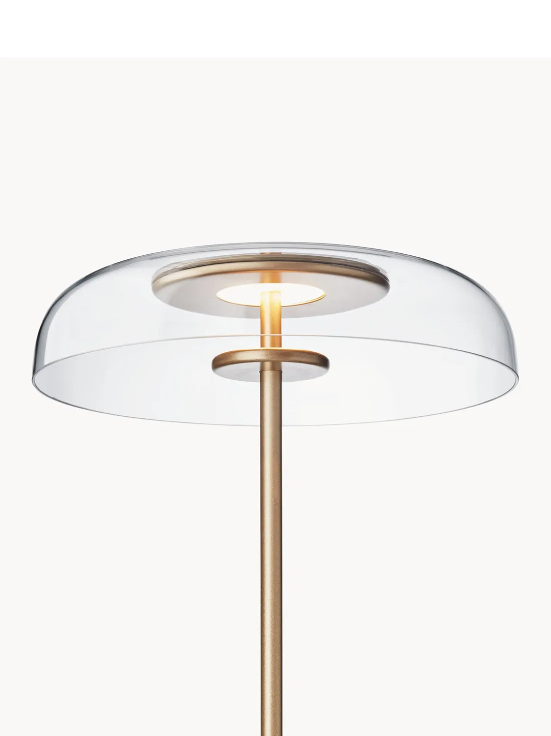 Lámpara de pie LED pequeña soplada regulable Blossi, portátil