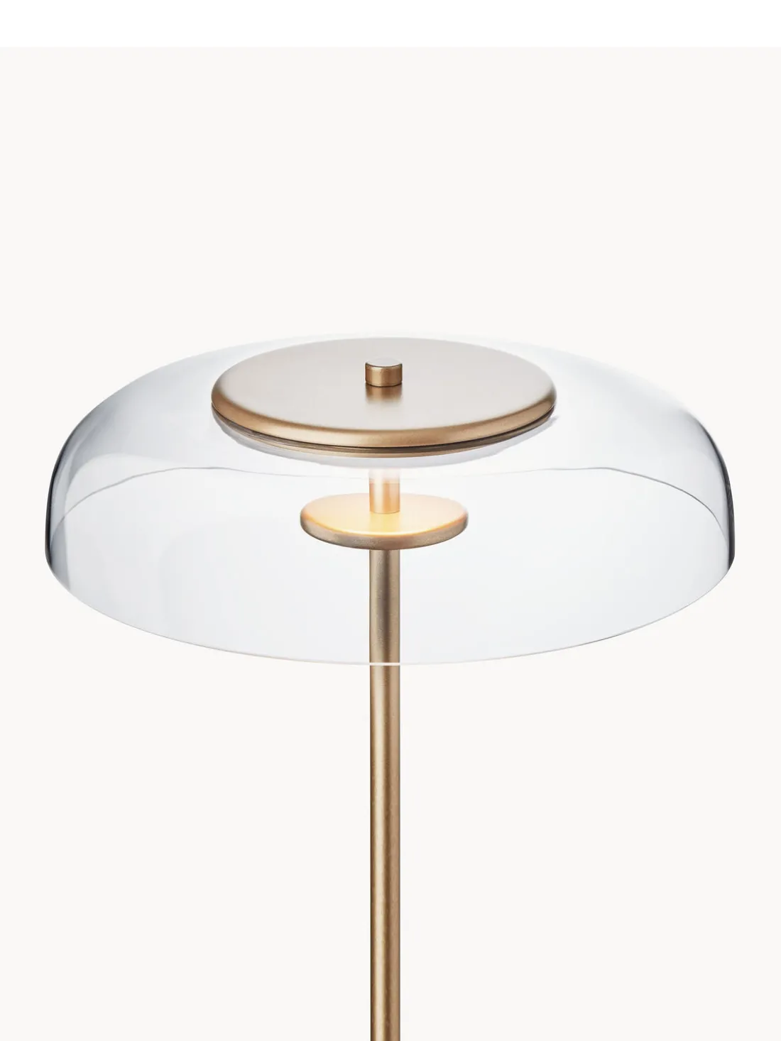 Lámpara de pie LED pequeña soplada regulable Blossi, portátil