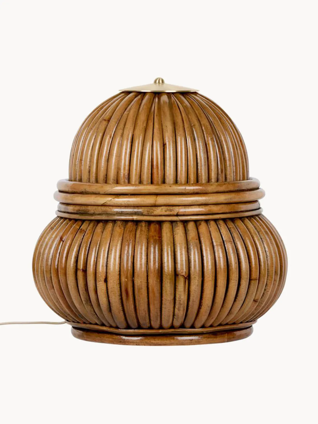 Lámpara de pie pequeña de ratán Bohemian