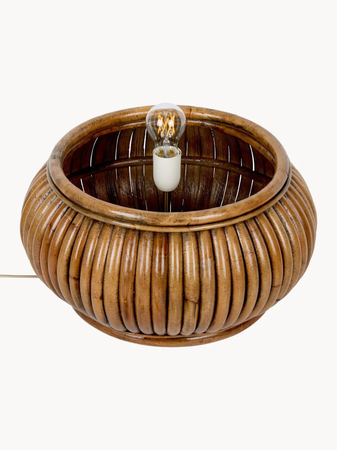 Lámpara de pie pequeña de ratán Bohemian