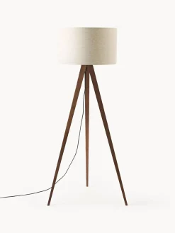 Lámpara de pie trípode de madera maciza Jake