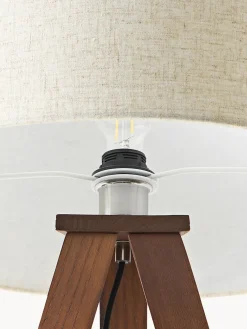 Lámpara de pie trípode de madera maciza Jake