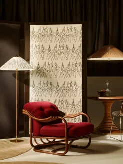 Lámpara de techo artesanal de bambú 1972