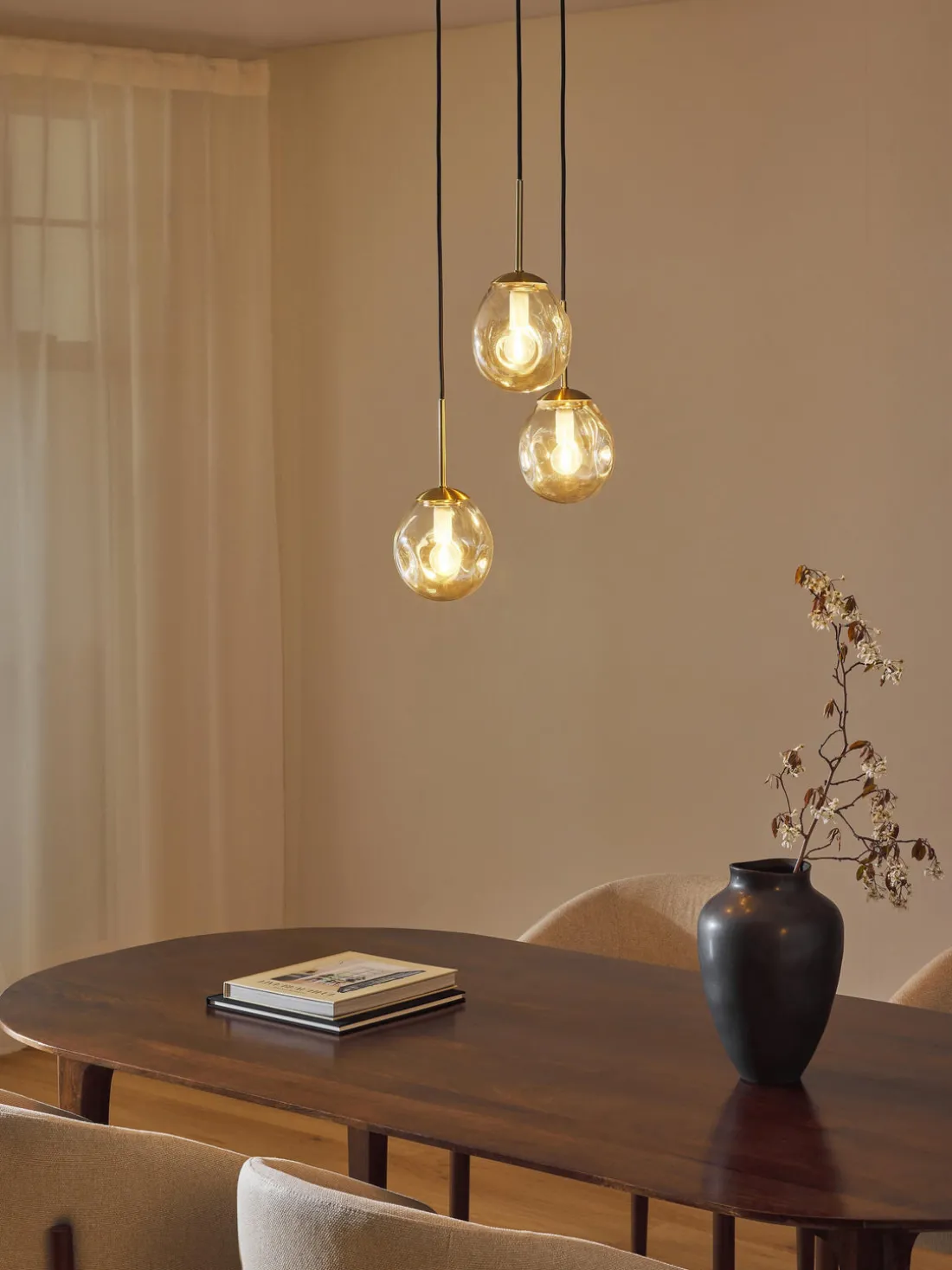 Lámpara de techo cluster de vidrio Amora