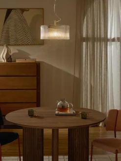 Lámpara de techo de vidrio acanalado Emmi