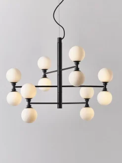 Lámpara de techo grande de vidrio opalino Grover