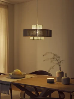 Lámpara de techo grande de lino Lace