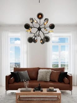 Lámpara de techo grande LED Turno, con discos difusores