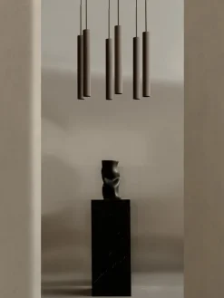 Lámpara de techo pequeña con superficie acanalada Tubulaire, 48 cm