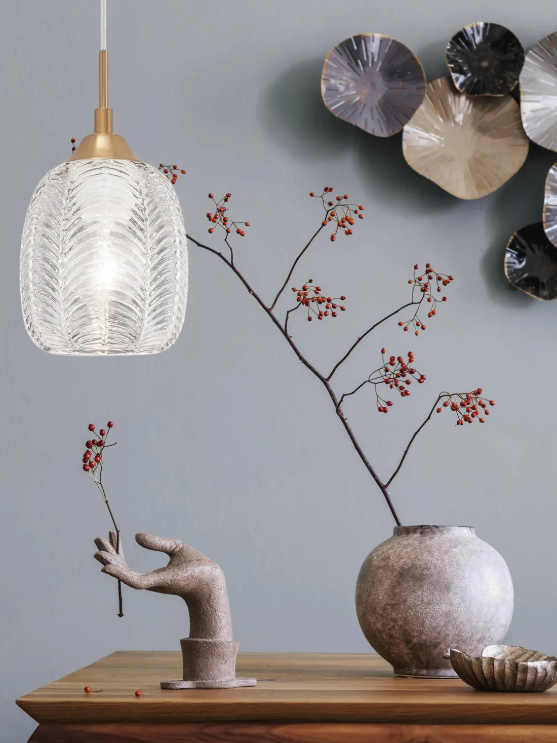 Lámpara de techo pequeña de vidrio Vario