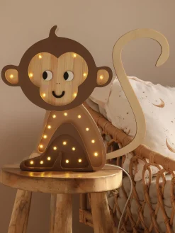 Lámpara infantil LED artesanal regulable con función de temporizador y control a mando Monkey