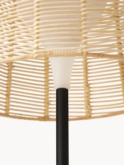 Lámpara LED solar para interior/exterior con pantalla de ratán Kyra