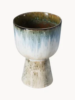 Macetero artesanal con esmalte reactivo Retro