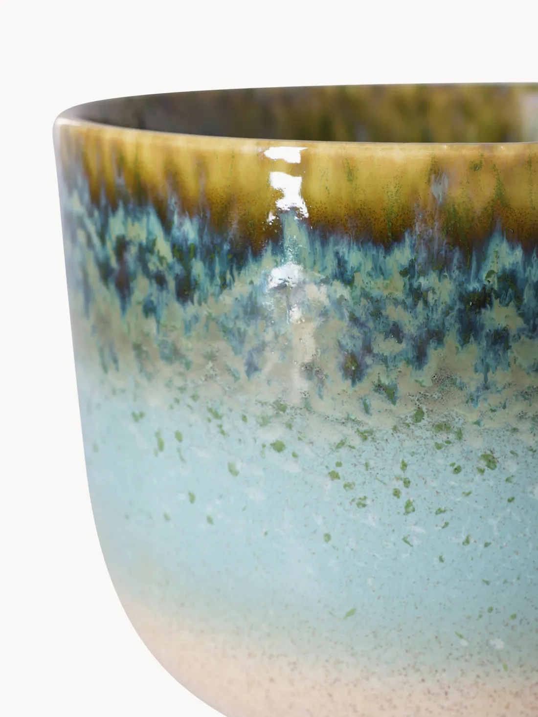 Macetero artesanal con esmalte reactivo Retro