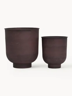 Maceteros grandes de metal Vig, 2 uds.