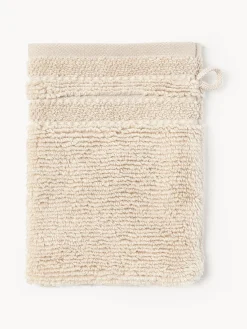 Manoplas de baño con borde a rayas Luxe, 2 uds.