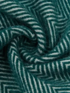 Manta de lana con diseño espiga y flecos Tyrol