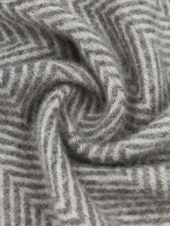 Manta de lana con estampado de espiga y flecos Tirol-Mona