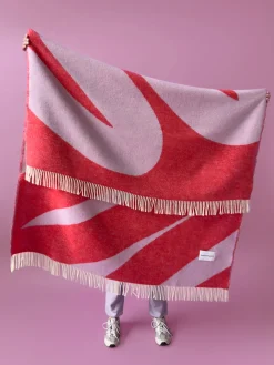 Manta de lana con estampado zigzag Swirl