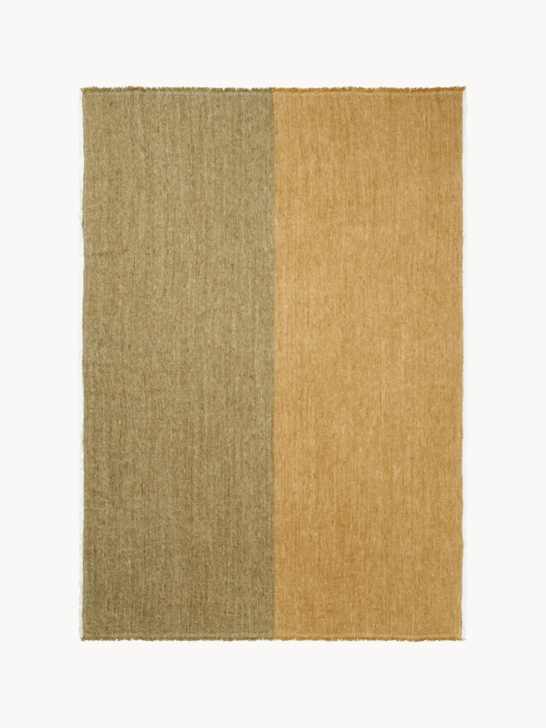 Manta de lino artesanal con flecos Pila