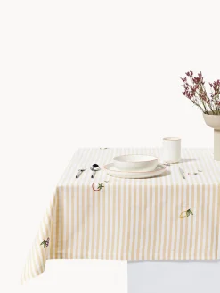 Mantel a rayas con motivos bordados Melony