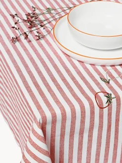 Mantel a rayas con motivos bordados Melony