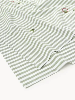 Mantel a rayas con motivos bordados Melony