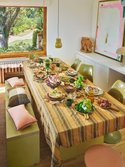 Mantel artesanal de lino Vida