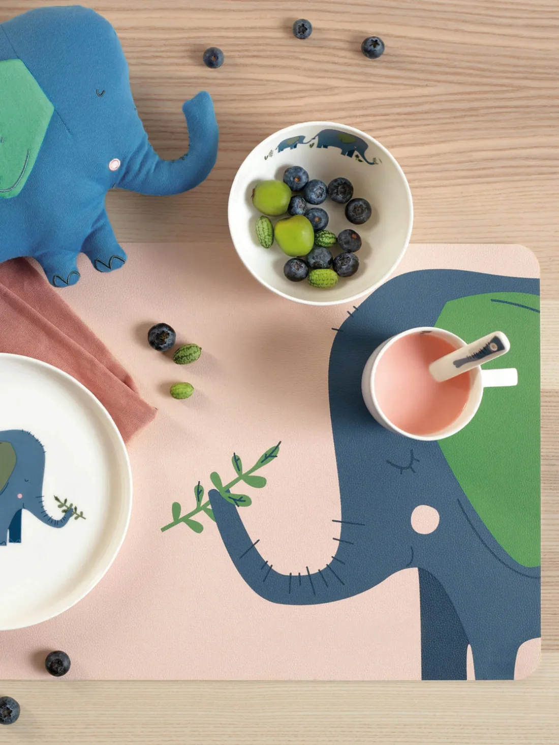 Mantel individual Leo Emma Elefant, 2 uds.