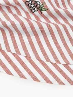 Mantel redondo a rayas con motivos bordados Melony