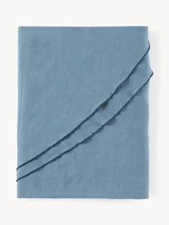 Mantel redondo de lino con ribete Kennedy