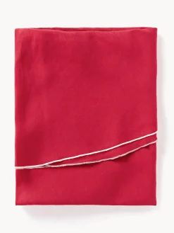 Mantel redondo de lino con ribete Kennedy