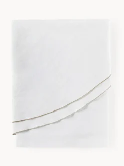 Mantel redondo de lino con ribete Kennedy