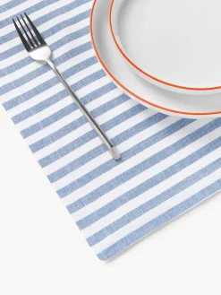 Manteles individuales a rayas con motivos bordados Melony, 2 uds.