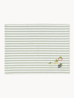 Manteles individuales a rayas con motivos bordados Melony, 2 uds.