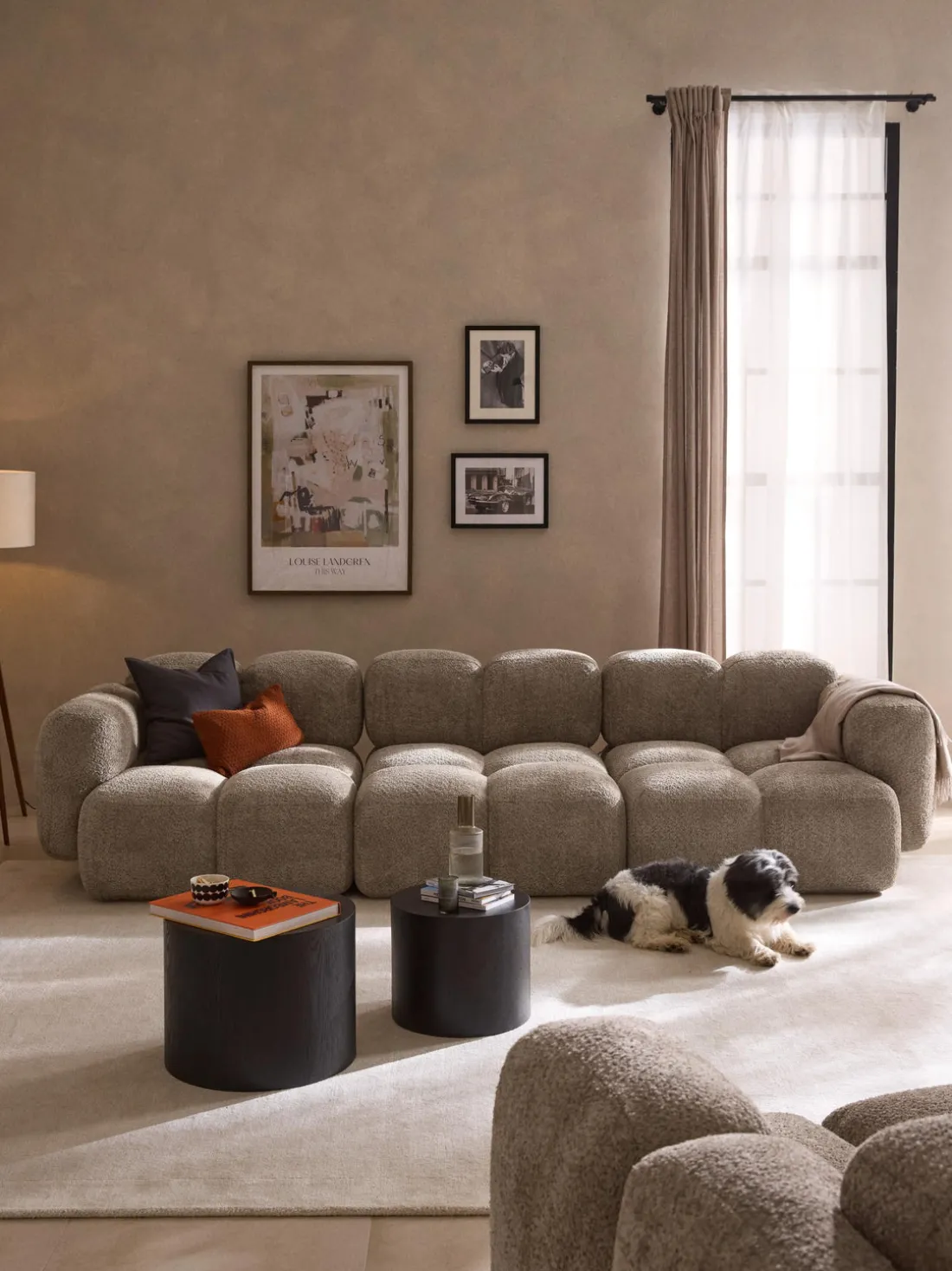 Módulo central de borreguillo bouclé Tayla