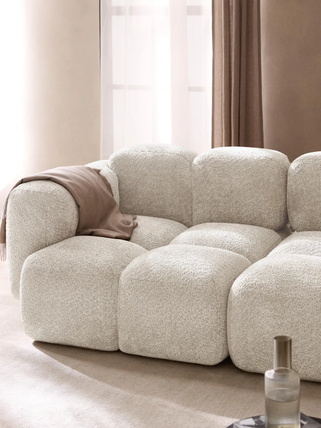 Módulo de esquina de borreguillo bouclé Tayla