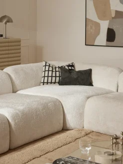 Módulo de esquina redondo de borreguillo bouclé Wolke