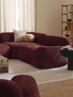 Módulo de esquina redondo de borreguillo bouclé Wolke