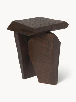 Mesa auxiliar artesanal de madera de mango Silva