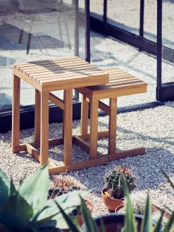Mesa auxiliar de jardín de madera de teca Cero, 55 cm