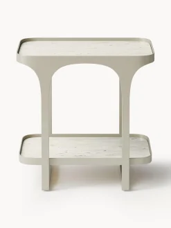 Mesa auxiliar en look travertino Bella