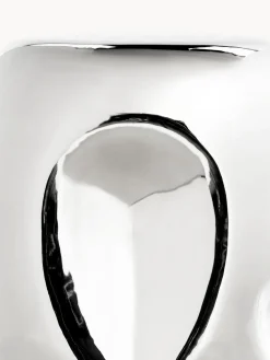 Mesa auxiliar redonda artesanal de cerámica Currents