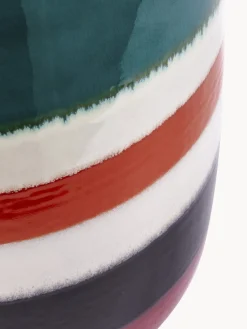 Mesa auxiliar redonda artesanal Striped Pill