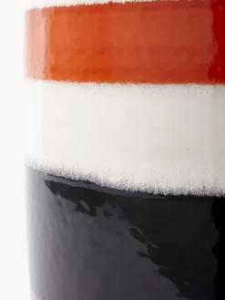 Mesa auxiliar redonda artesanal Striped Pill