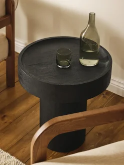 Mesa auxiliar redonda de madera de mango Benno