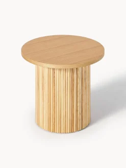 Mesa auxiliar redonda de madera Nele