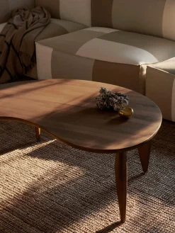 Mesa de centro de madera de nogal de forma orgánica Feve