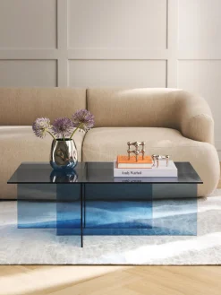 Mesa de centro de vidrio Anouk, 102 cm